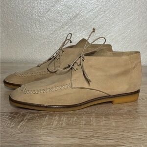 Saks Fifth Avenue Women 6.5 B Beige Soft Suede Chukka Ankle Boots